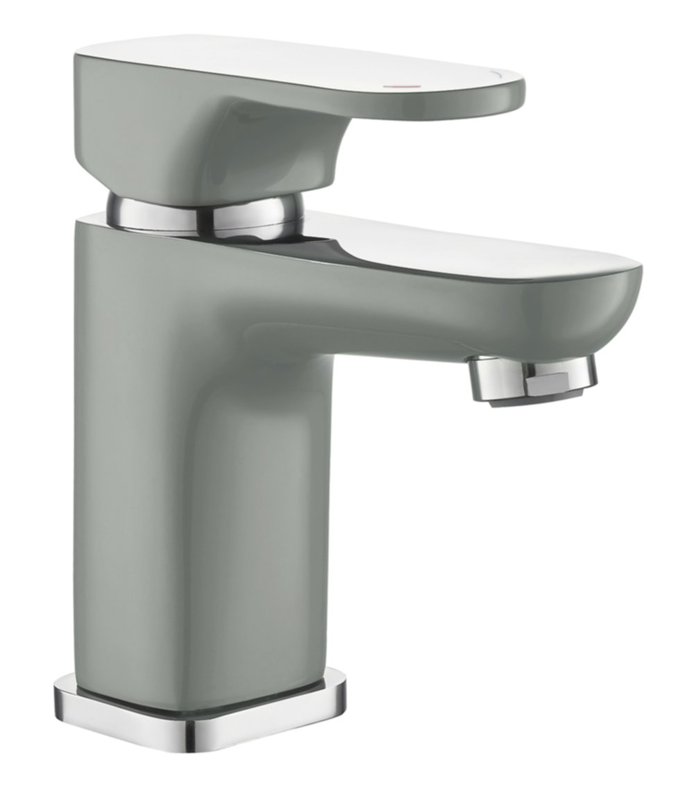 Mitigeur lavabo elliot gris-chrome