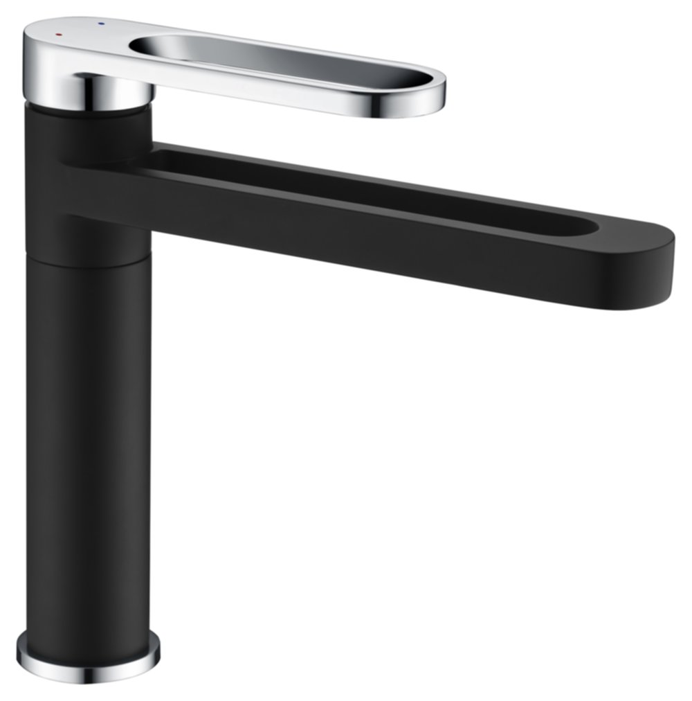 Mitigeur lavabo onegaï noir chrome