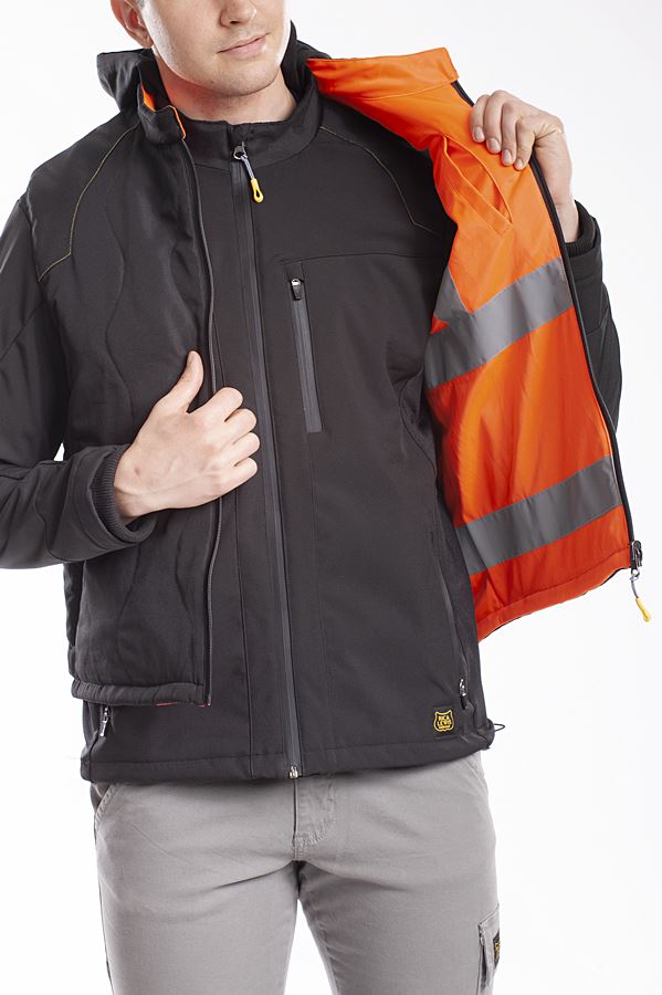 Gilet sans manche réversible noir orange l gilet