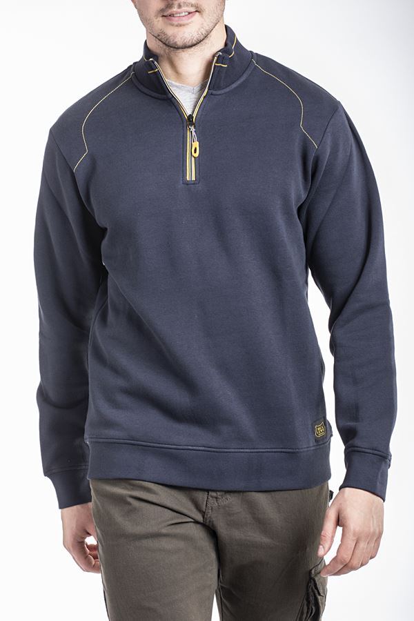 Sweat manches longues marine l halfzip