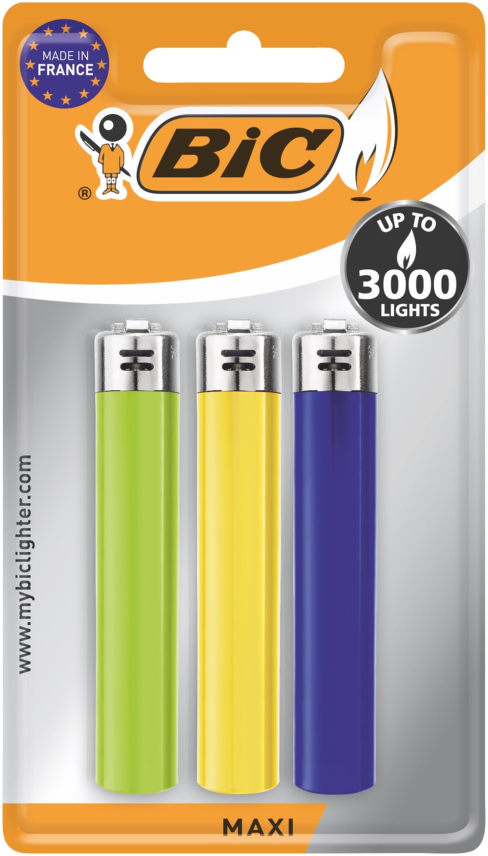 3 Maxi Briquets à pierre couleurs assorties - BIC