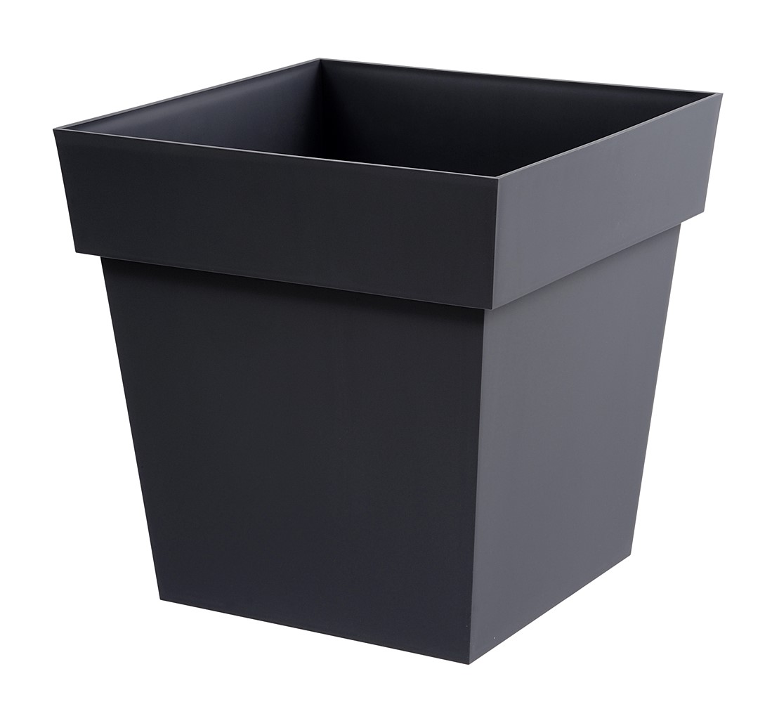 Pot carré Toscane 38L gris anthracite - EDA