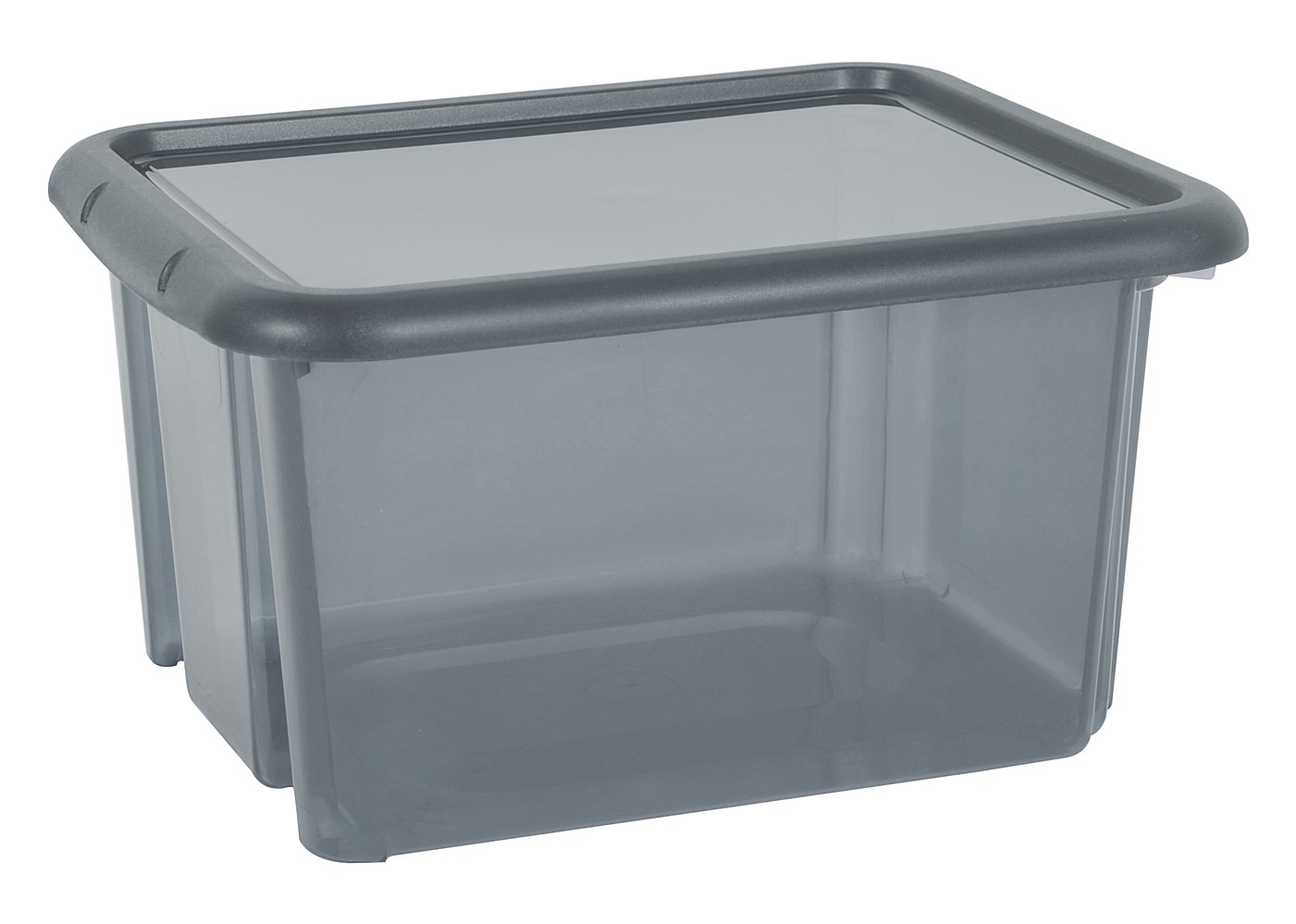 Rangement Maison Funny Box EDA Dim. 44 X 36 X 25 Cm Empilable Coloris Gris Acidulé 30 EDA