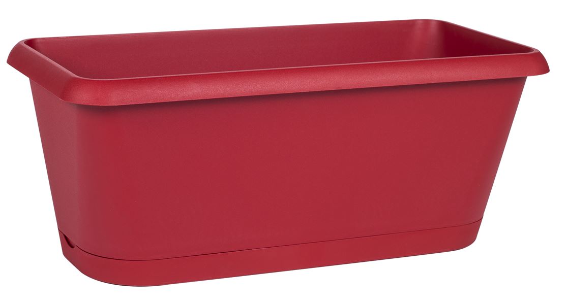 Jardinière chorus 40 cm avec plateau clipsé rouge