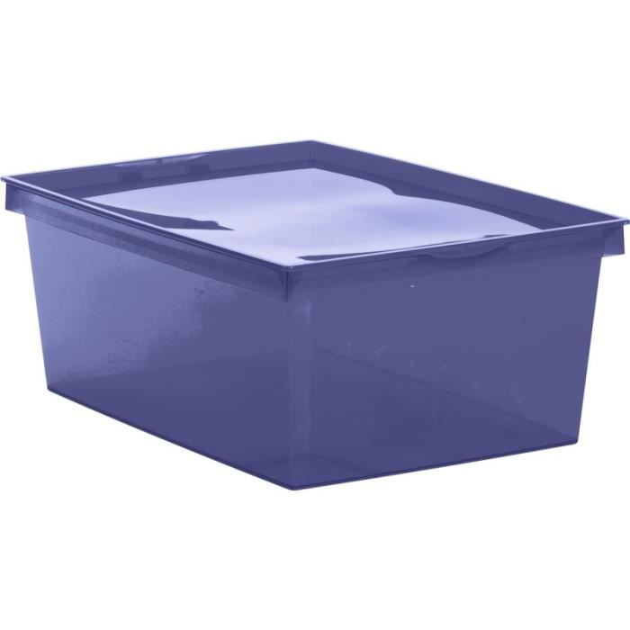 Boîte de rangement plastique crystaline 41,8 x 35 x 18,7 bleu profond 18L