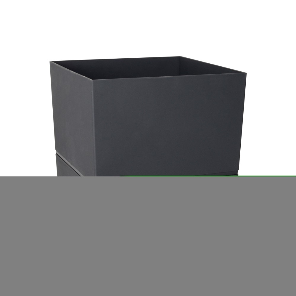 Pot Aquaduo Carré 24,3x24,3cm Gris Anthracite