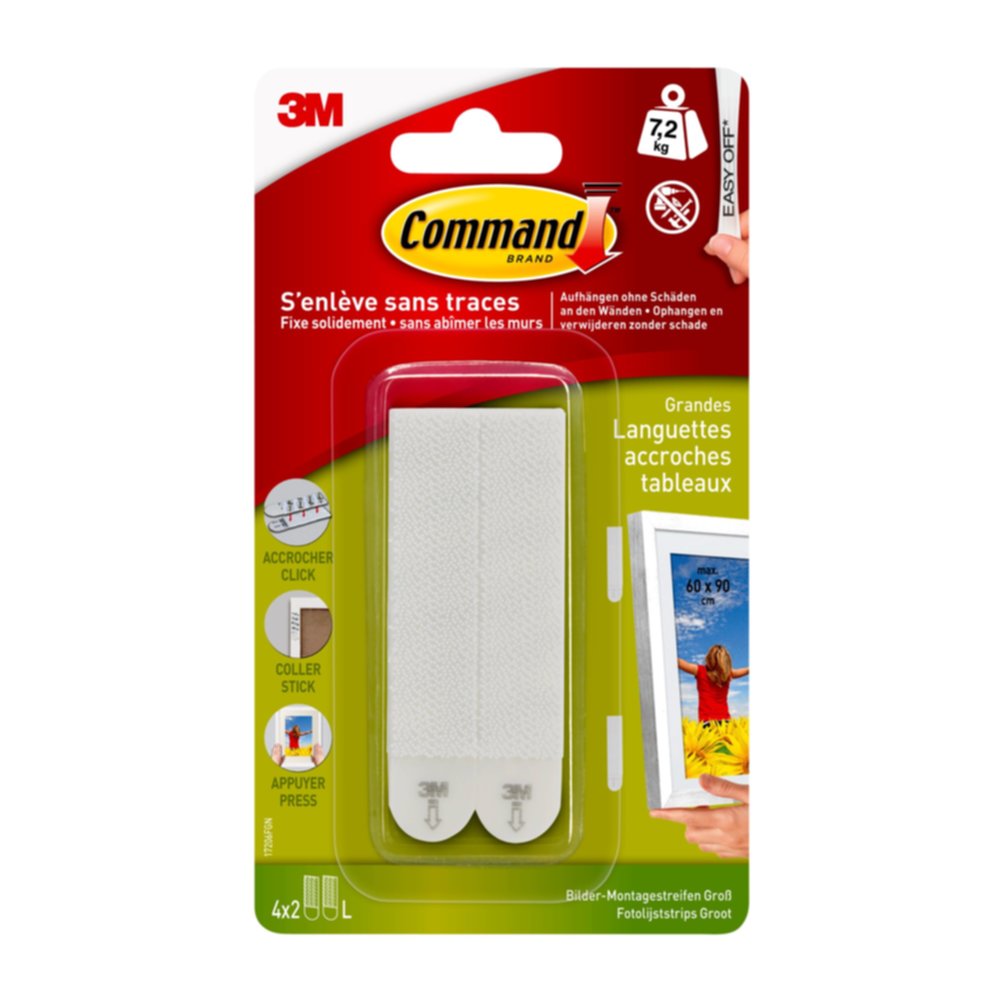 8 languettes tableau blanc GM - 3M COMMAND