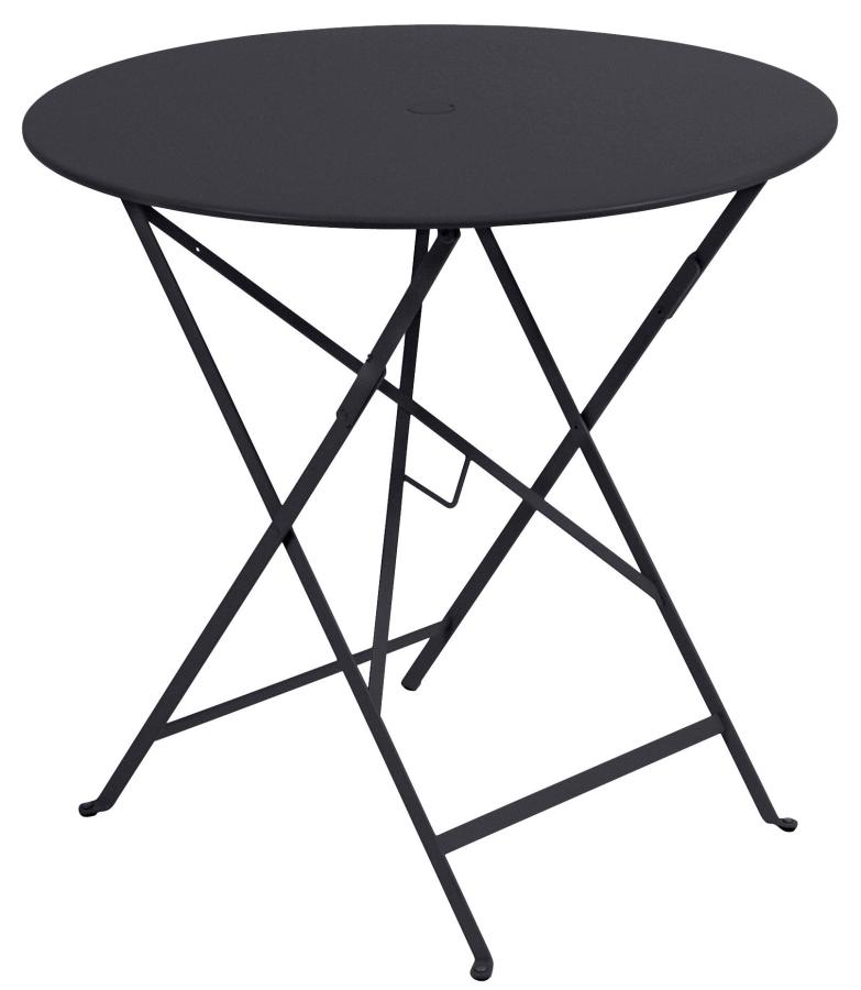 Table de jardin métal pliante Bistrot Ø77cm Carbone - FERMOB