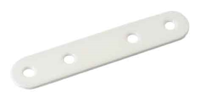 4 pattes d'assemblage 60x15x2mm acier plastifié blanc - VYNEX