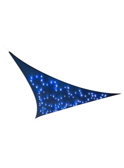 Voile d'ombrage triangulaire 3,60m à LED bleu nuit - JARDILINE