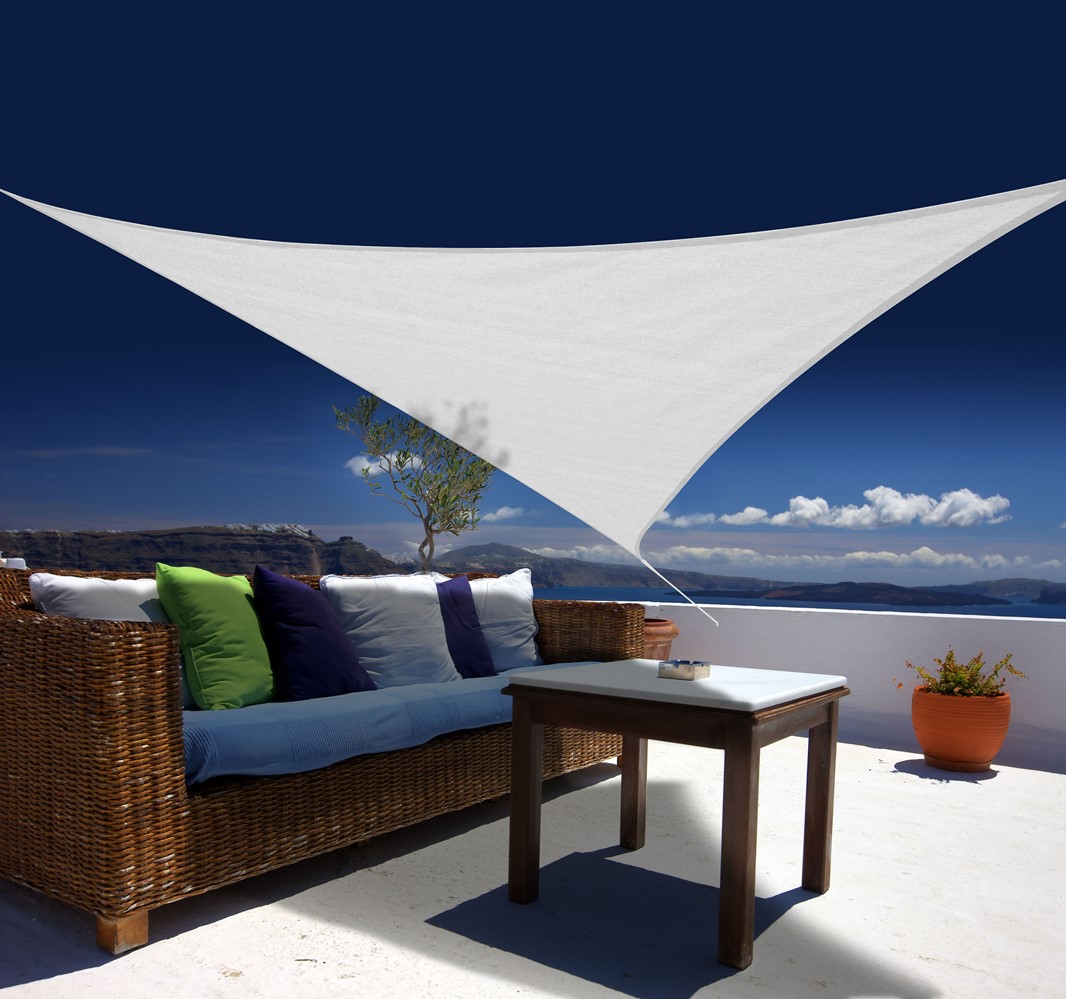 Voile d'ombrage triangulaire 3,60 M de côté Austral blanc - JARDILINE 