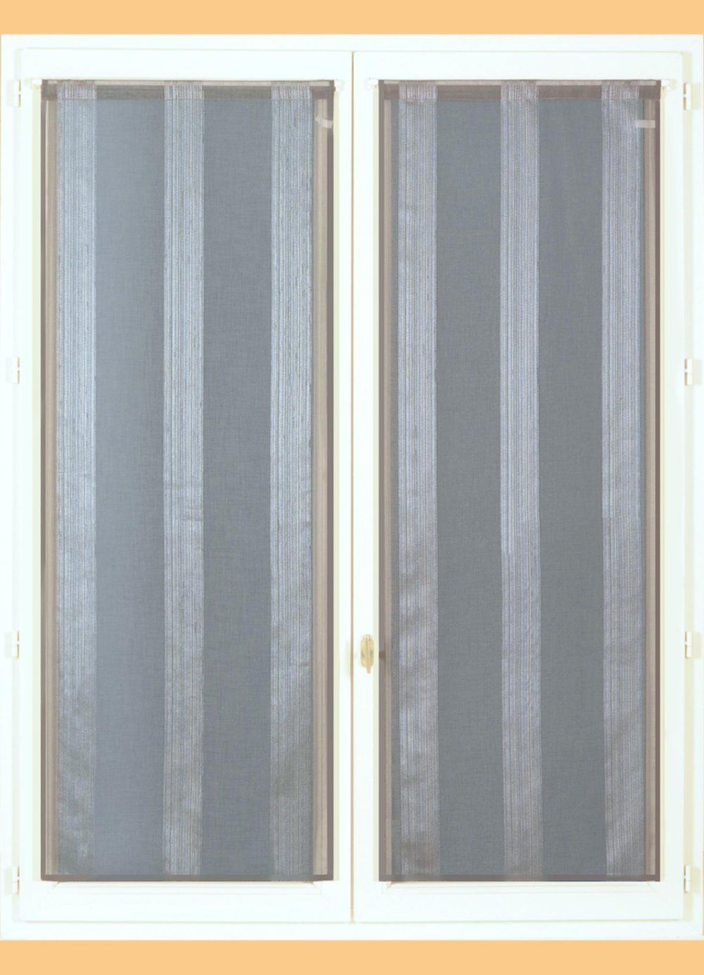 Paire de vitrages 45x160cm gris - DYLREV