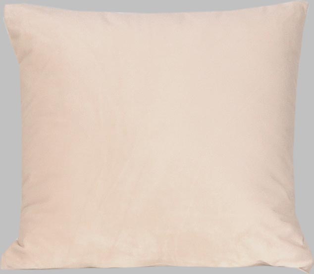 Coussin garni velours 40x40 cm beige