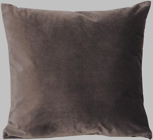 Coussin garni velours 40x40 cm taupe