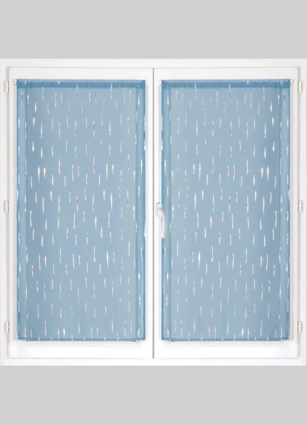 Paire de vitrages 60x120cm gris/bleu - DYLREV