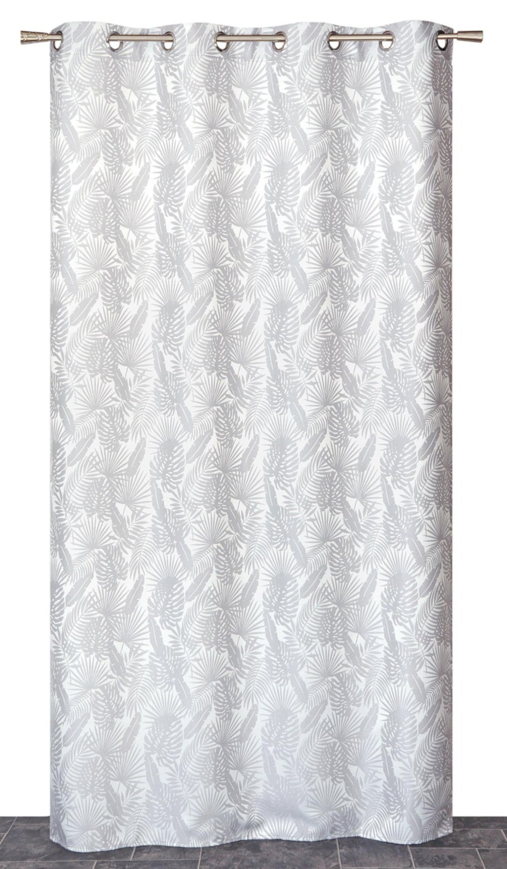 Rideau œillets lourd jacquard gris 140x240cm - DYLREV