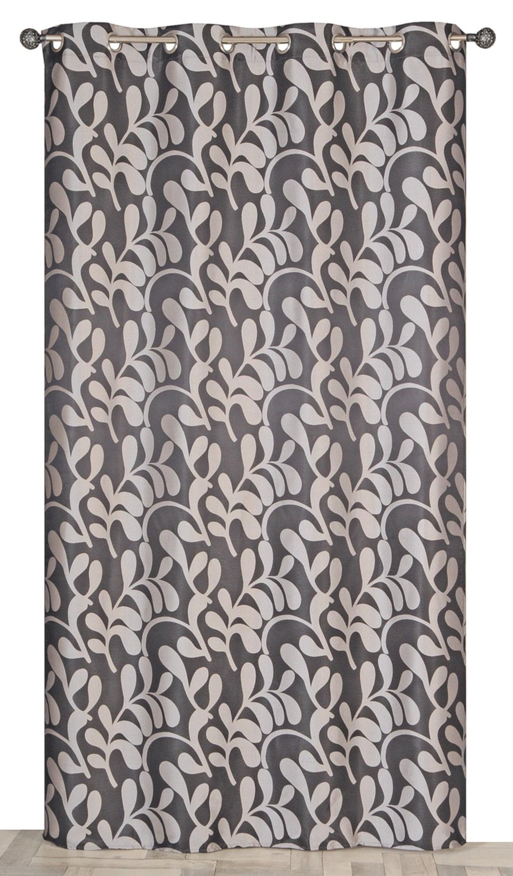 Rideau oeillets lourd jacquard taupe 140x240cm