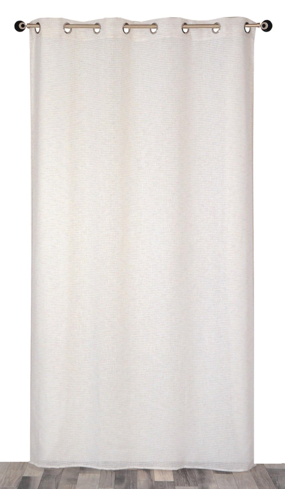 Voilage œillets brodé beige 140x240cm