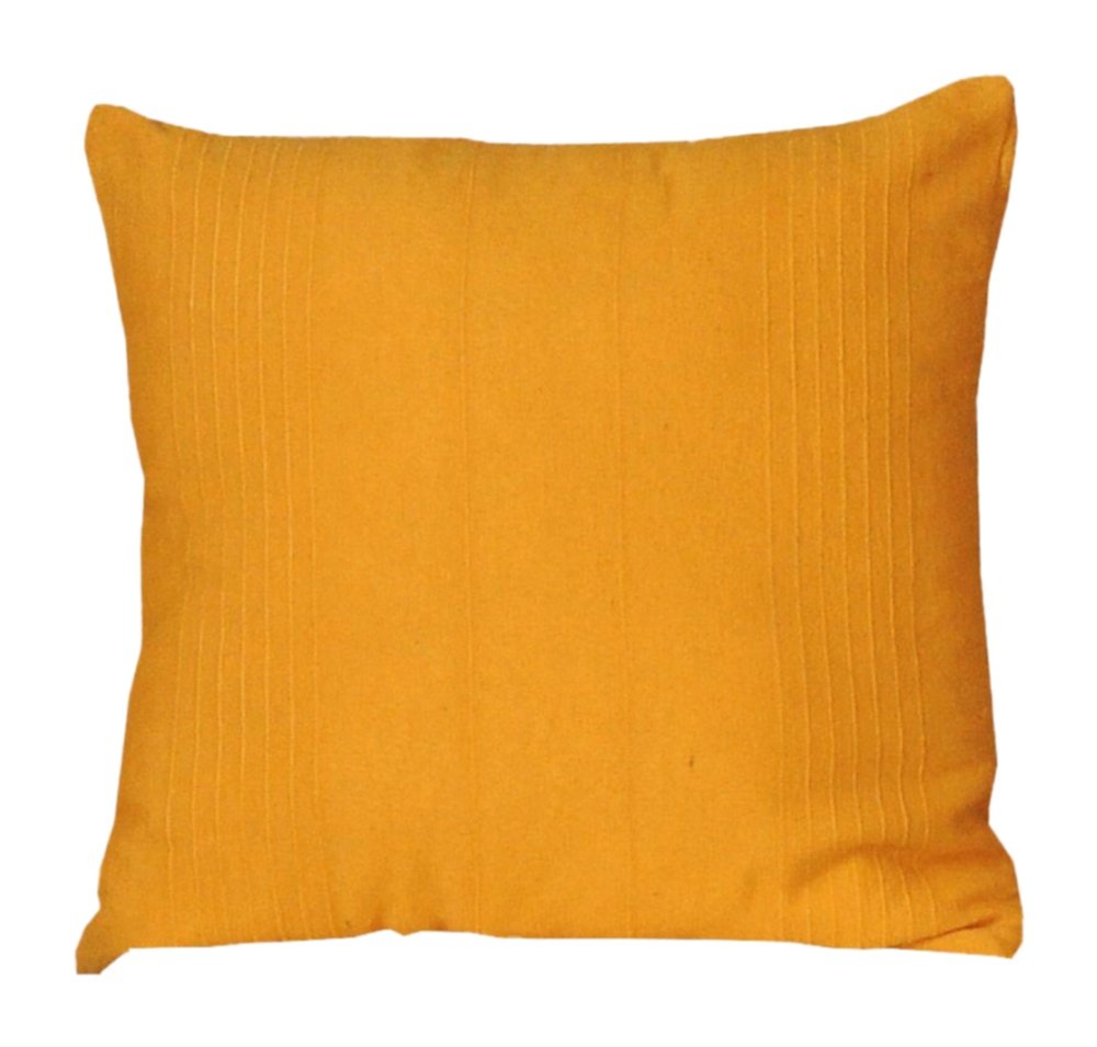 Coussin 70% coton 40x40cm déhoussable Moutarde