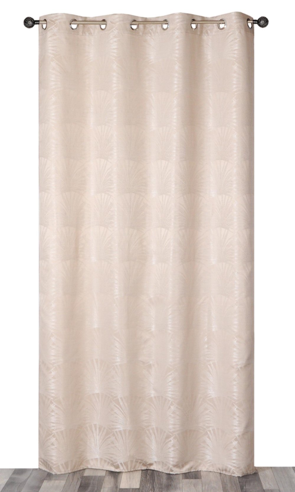 Rideau oeillets lourd jacquard beige 140x240cm