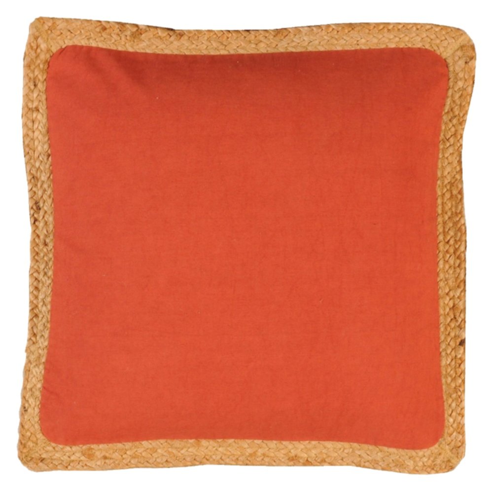 Coussin Coton et jute 45x45cm Terracota