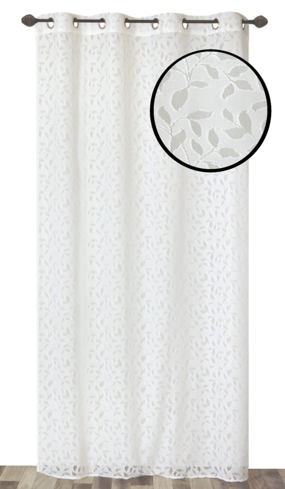 Voilage maille blanc 140x240cm - DYLREV