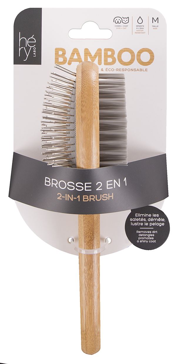 Brosse 2 en 1 bambou