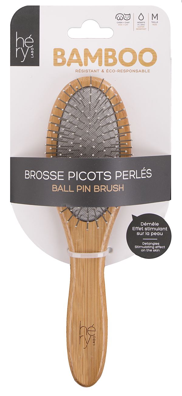 Brosse picots perles bambou