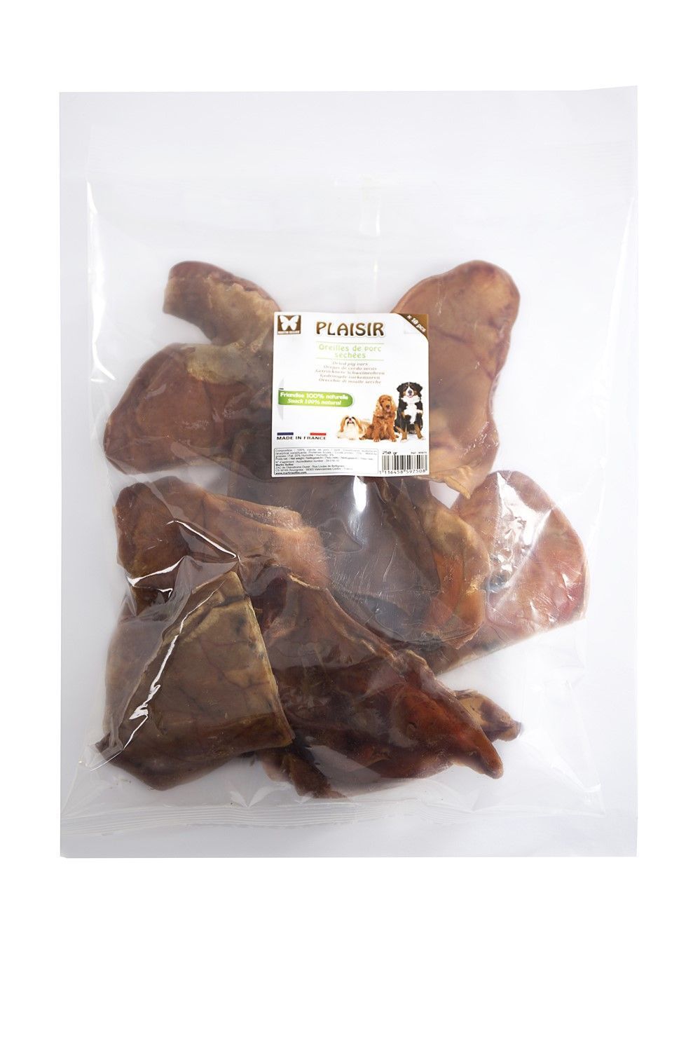 Friandise chien 10 oreilles de porc