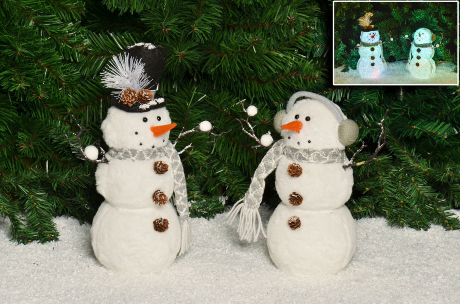 Bonhomme de neige lumineux h32cm