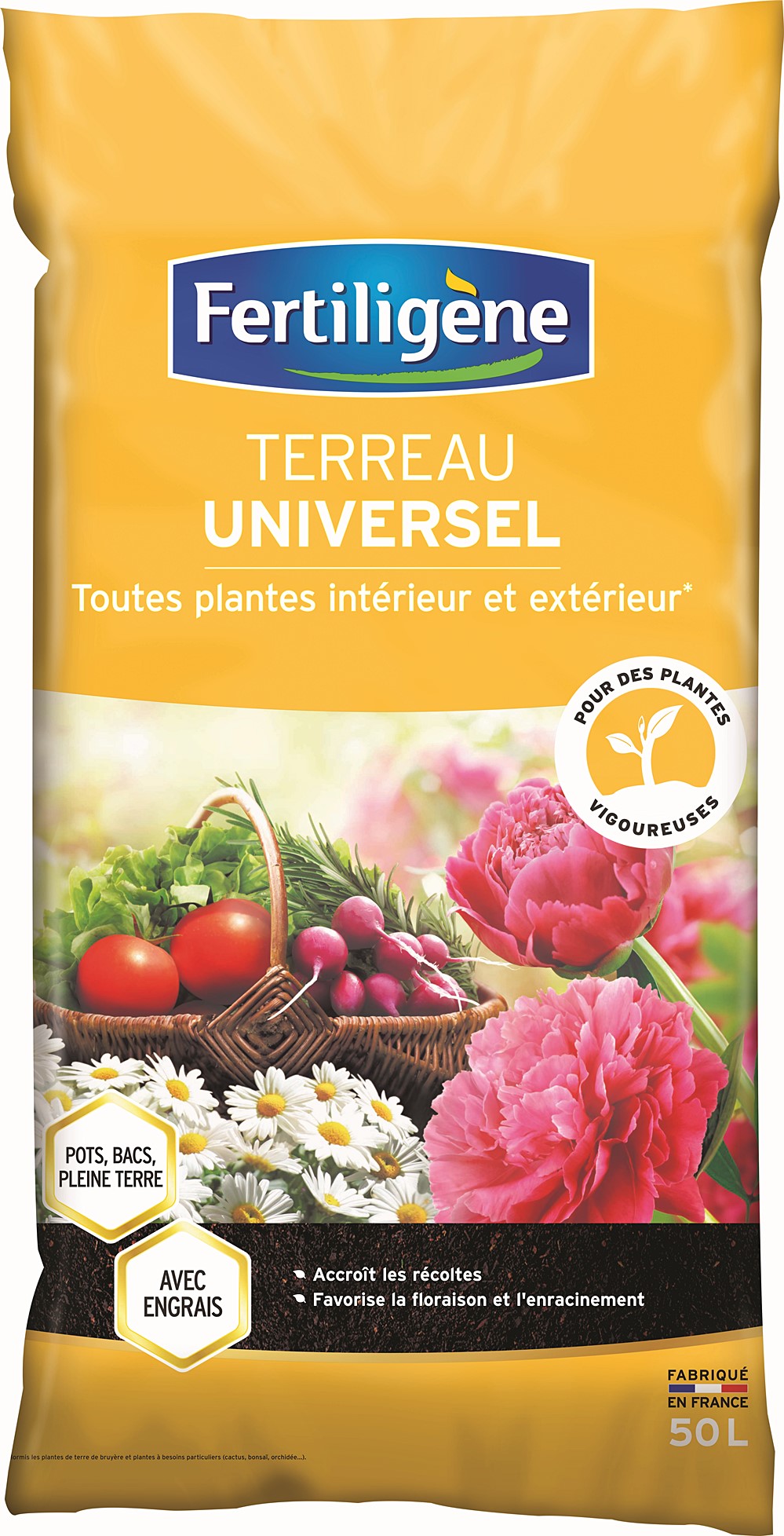 Terreau Universel Intérieur Extérieur 50L - FERTILIGENE