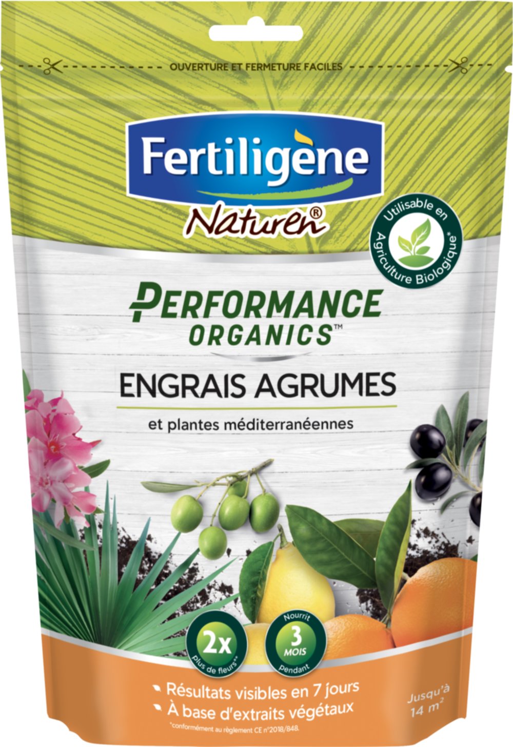 Performance organics Engrais agrumes, plantes méditerranéennes uab 700g