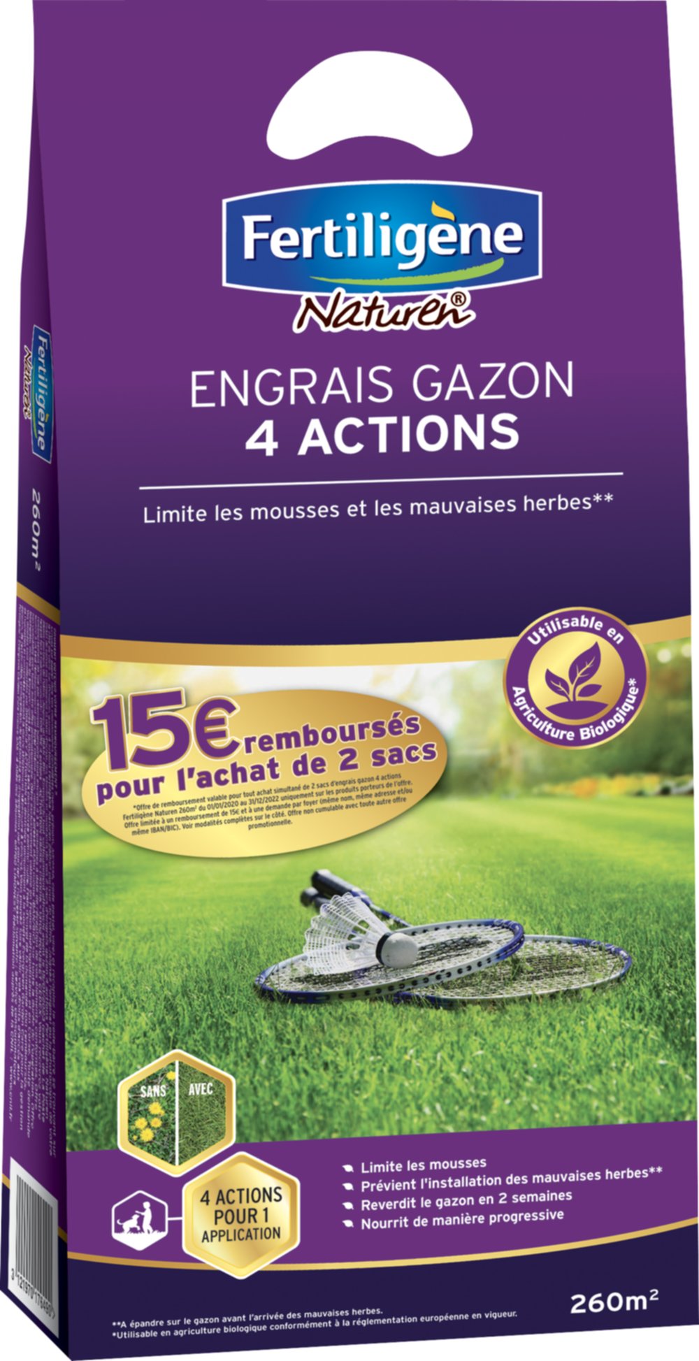 Ferti Engrais gazon 4 actions large 260m²