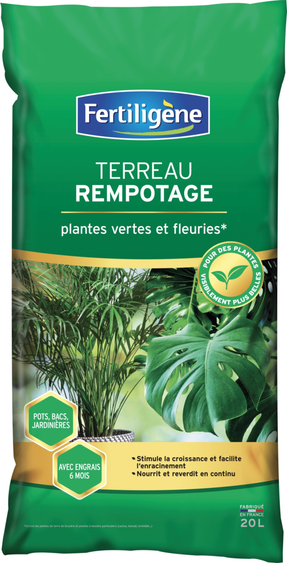 Terreau rempotage plantes vertes 20L