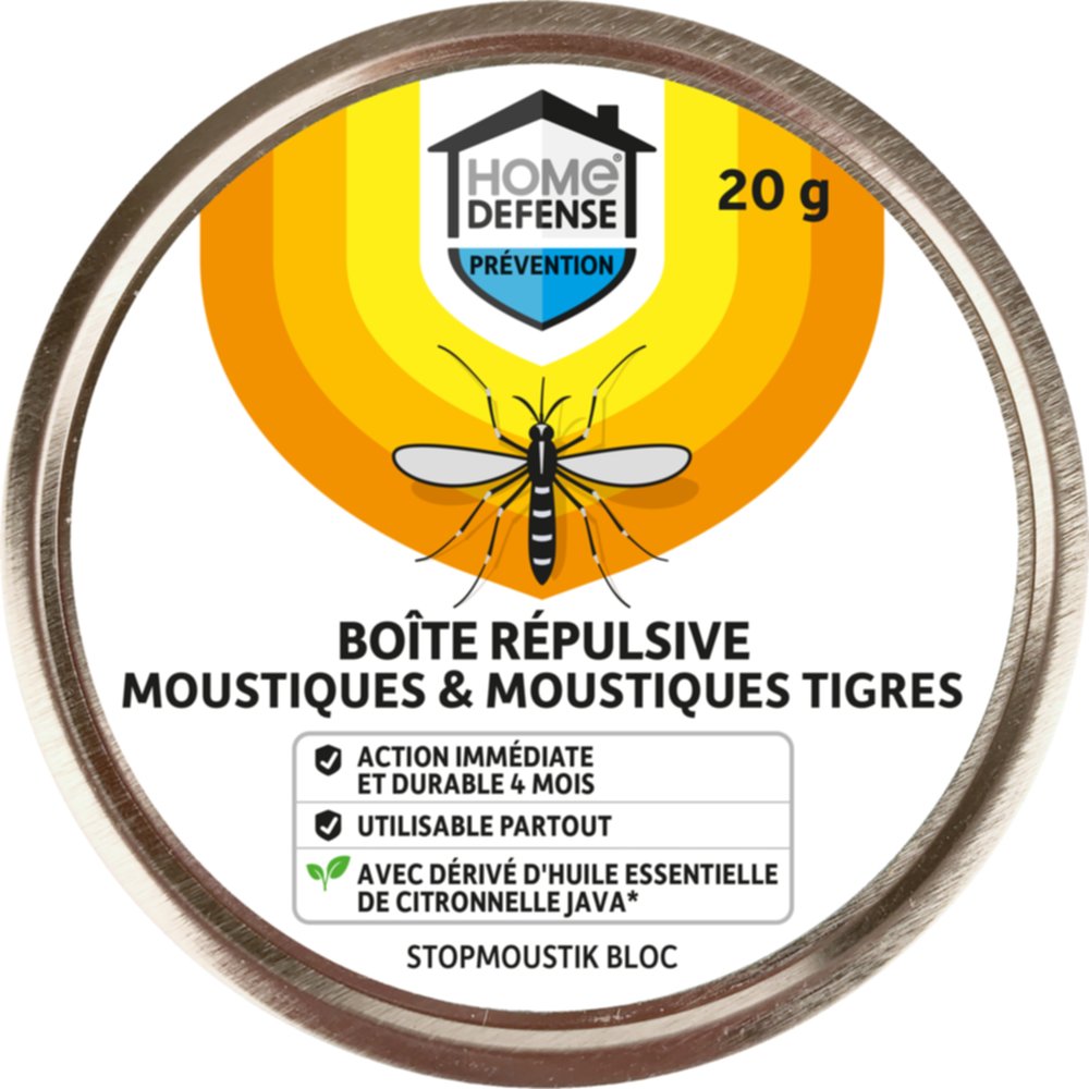 Répulsif solide anti-moustiques 20gr - HOME DEFENSE