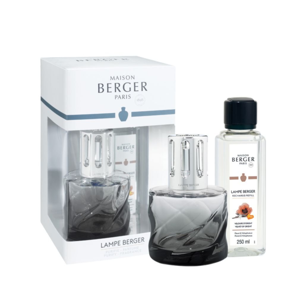 Coffret lampe Spirale noire + parfum 250 mL - MAISON BERGER