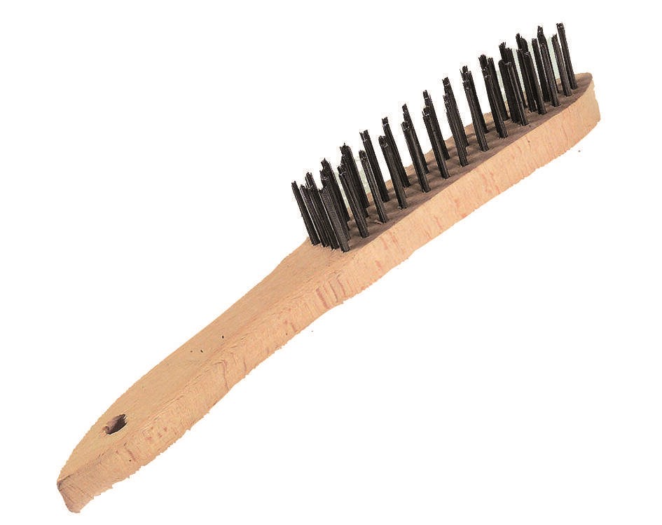 Brosse à manche bois garniture métallique