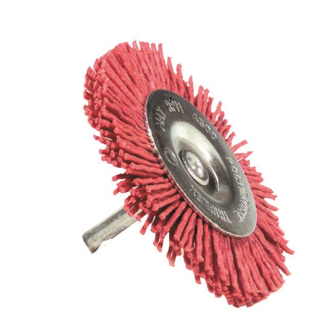 Brosse nylon abrasif rouge pour perceuse Ø 75 mm