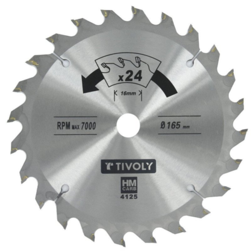 Lame scie circulaire bois Ø210 mm/24 dents alésage 30-20mm