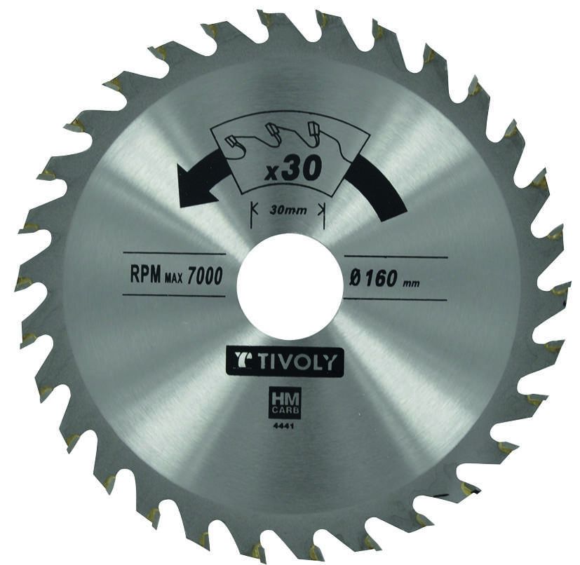 Lame scie circulaire bois Ø160 mm/30 dents alésage 30-20mm