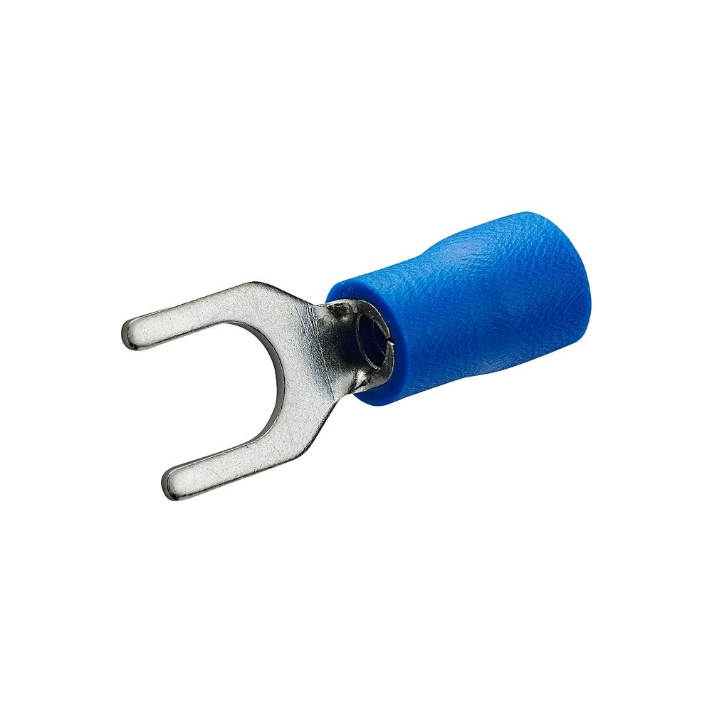 10 cosses à fourche 5mm pré-isolée de 1,5mm² à 2,5mm² bleu - DEBFLEX