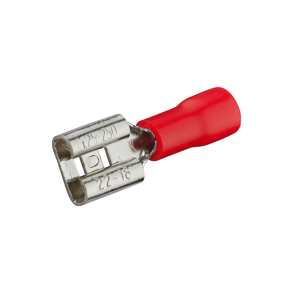 10 clips femelle Ø6,3x0,8mm pré-isolée de 0,5mm² à 1mm² rouge - DEBFLEX