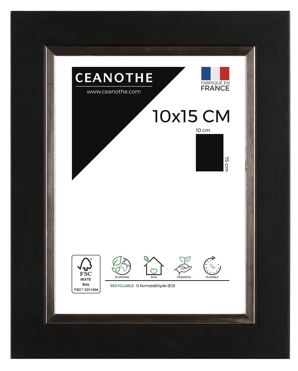 Cadre photo Orion 10x15cm Bois Noir