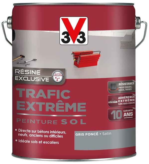 Peinture sol trafic extrême gris foncé 5L