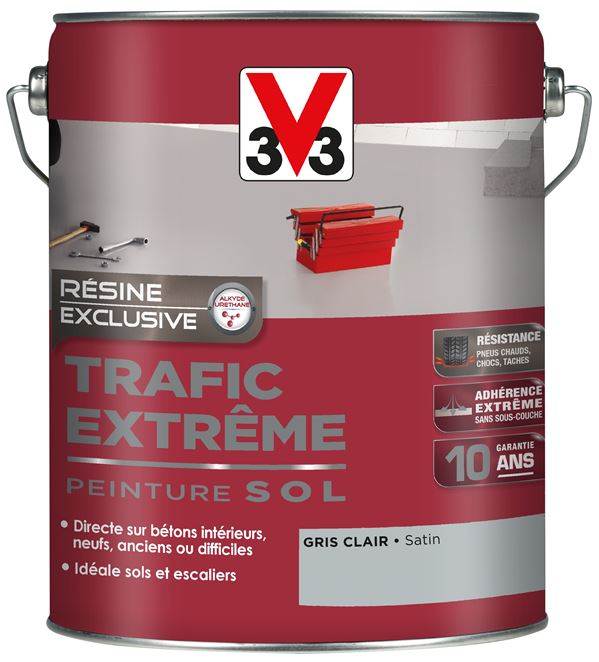 Peinture sol trafic extrême gris clair 5L