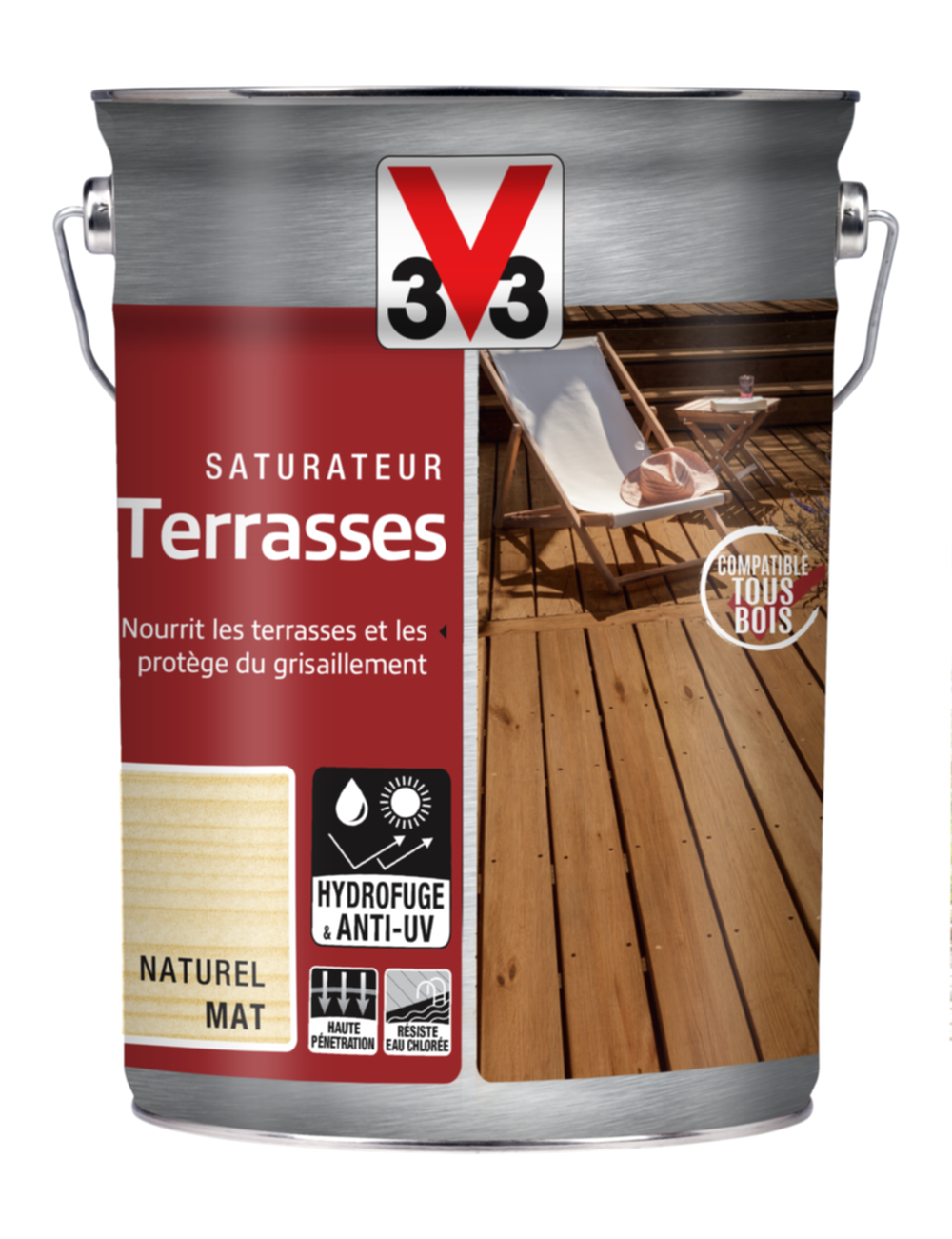 Saturateur terrasses mat 5L - Incolore - V33