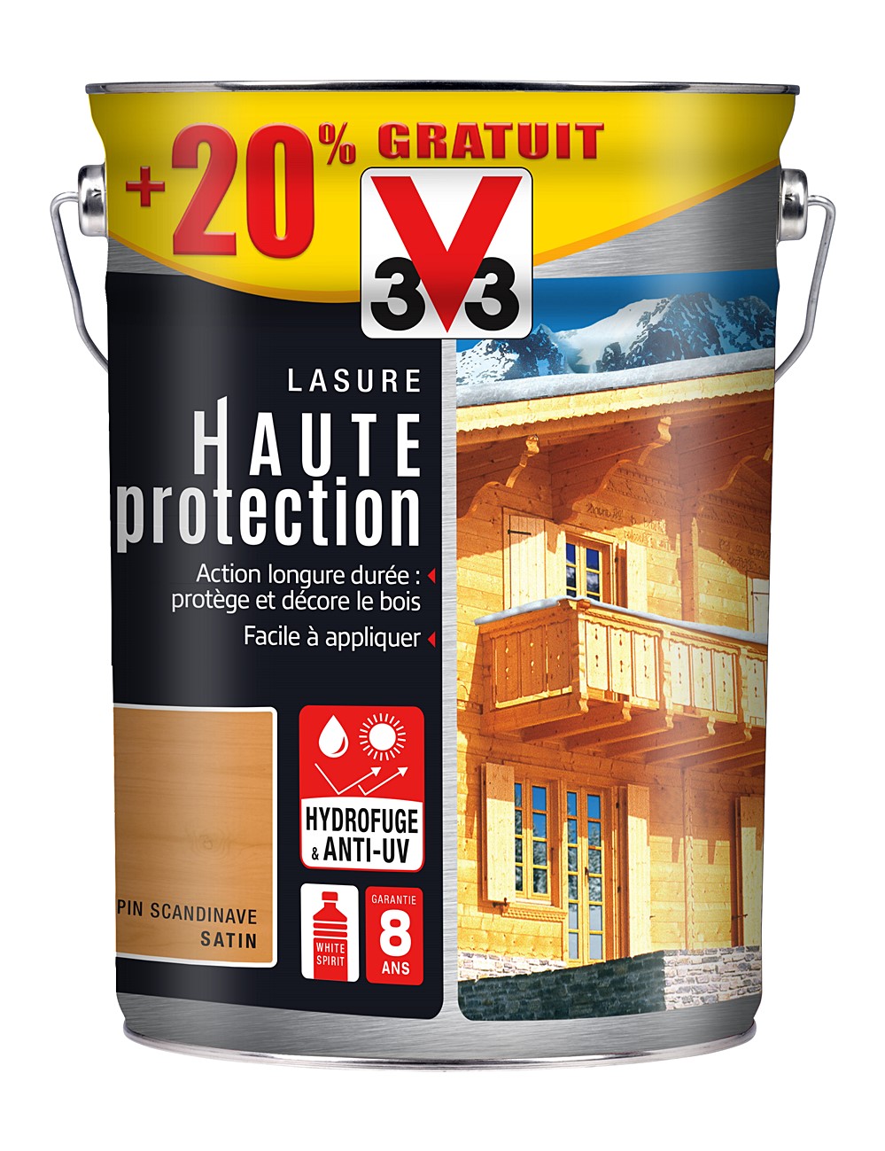 Lasure Haute Protection Pin Scandinave 5 L + 20% - V33