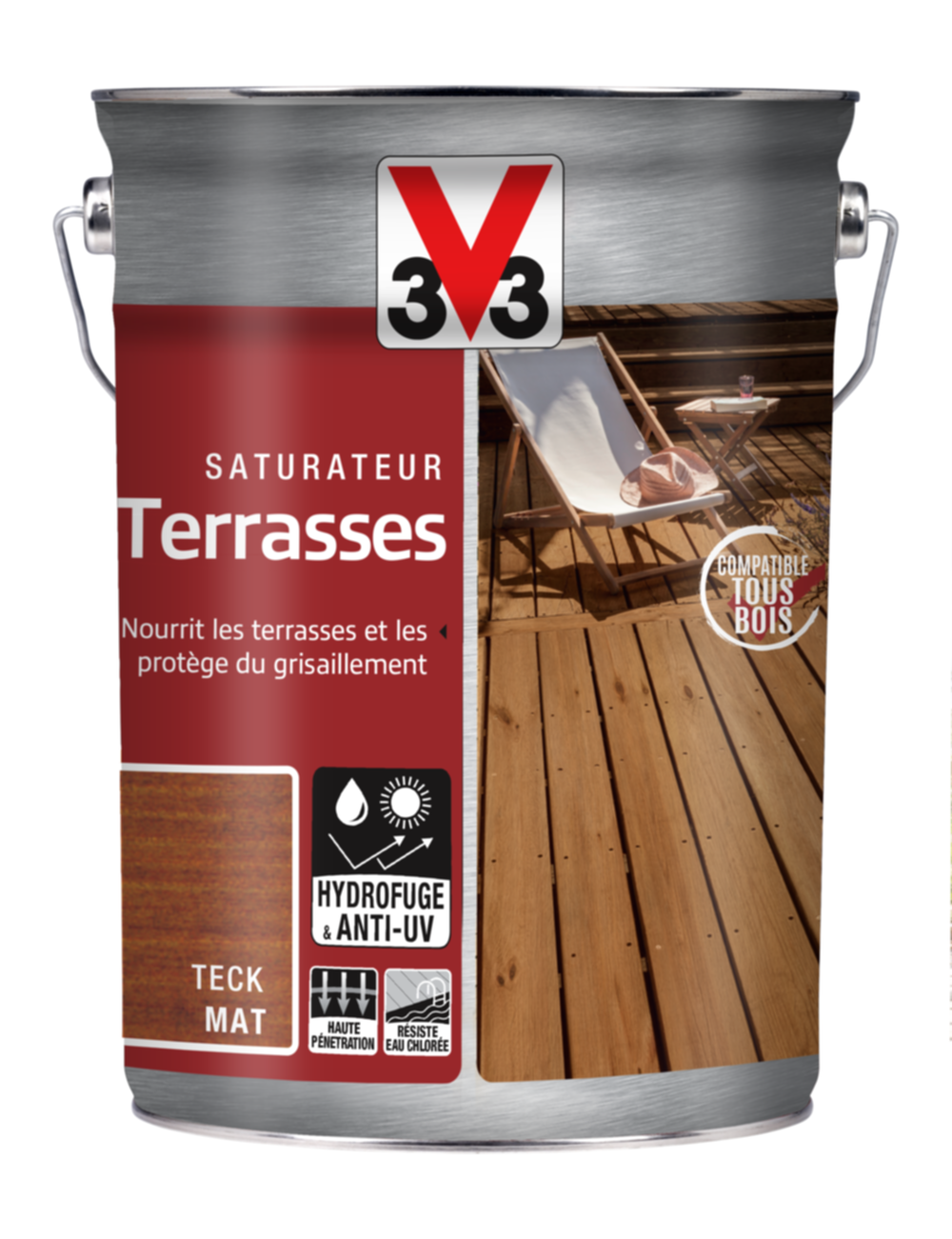 Saturateur terrasses mat 5L - coloris Teck - V33