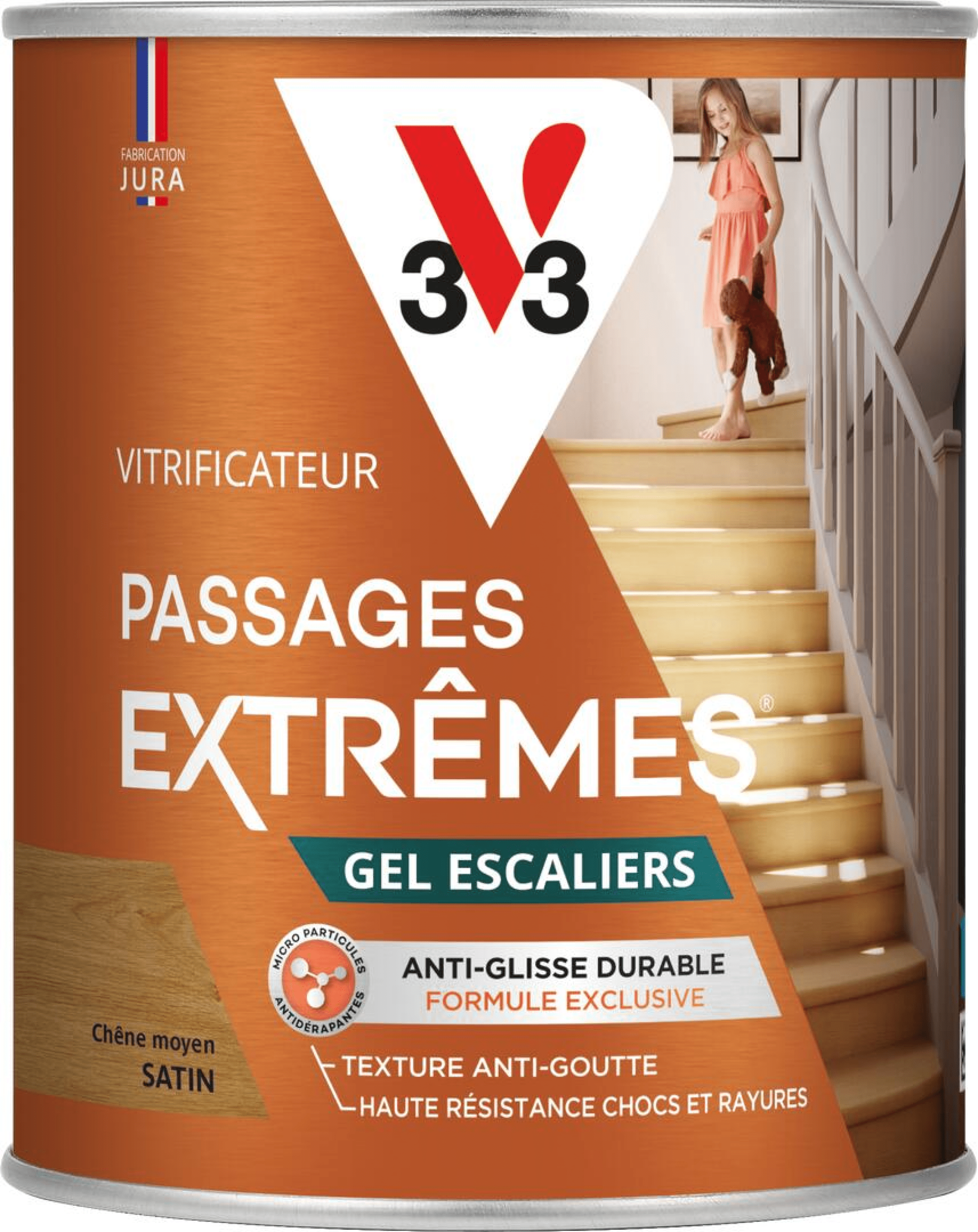 Vitrificateur gel escalier chêne moyen satin 0,75 L - V33