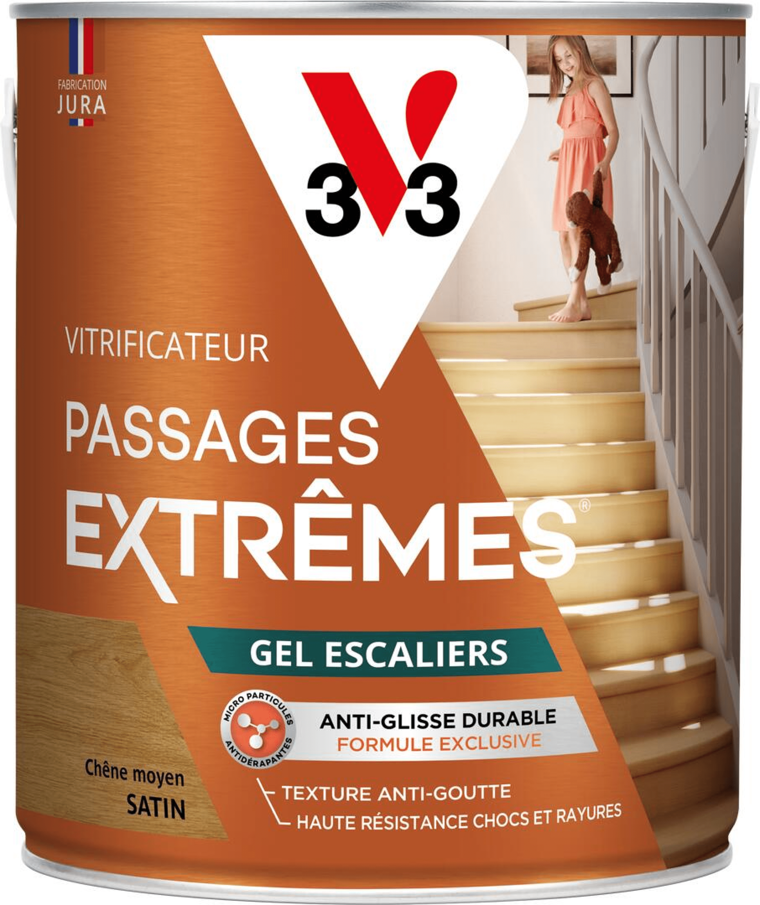 Vitrificateur gel escalier chêne moyen satin 2,5 L - V33